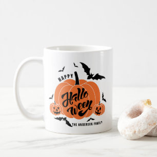 Feierliche Spooky Pumpkins glückliche Halloween Kaffeetasse