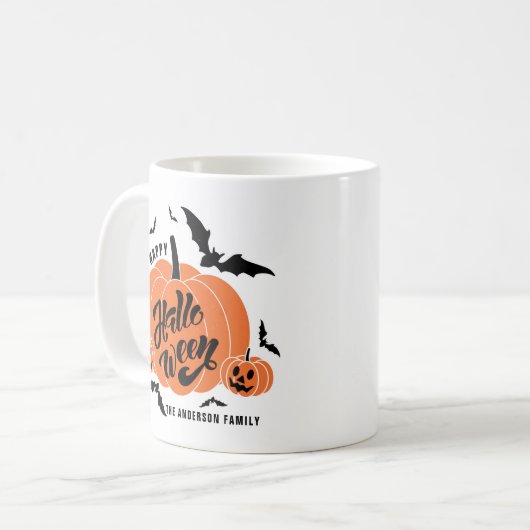 Feierliche Spooky Pumpkins glückliche Halloween Kaffeetasse (Vorderseite Links)