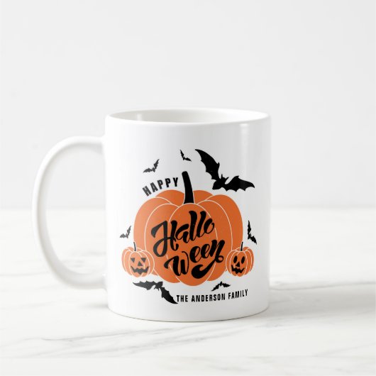 Feierliche Spooky Pumpkins glückliche Halloween Kaffeetasse (Links)
