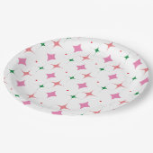 Feierliche Star Pattern Weihnachtsfeier Pappteller (Schrägansicht)