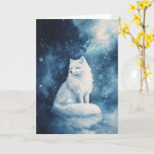 Feierliche Stille des Winterfuchs Karte (Gelbe Blume)