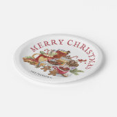 Feierliche süße Leckereien Frohe Weihnachtsgeschir Pappteller (Schrägansicht)