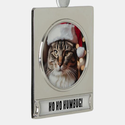 Feierliche Tabby Banner-Ornament Silber (Rechts)