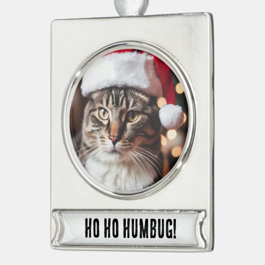 Feierliche Tabby Banner-Ornament Silber (Links)
