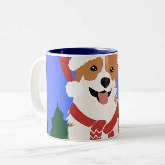 Feierliche Tasse Corgi Holiday (Vorderseite Links)