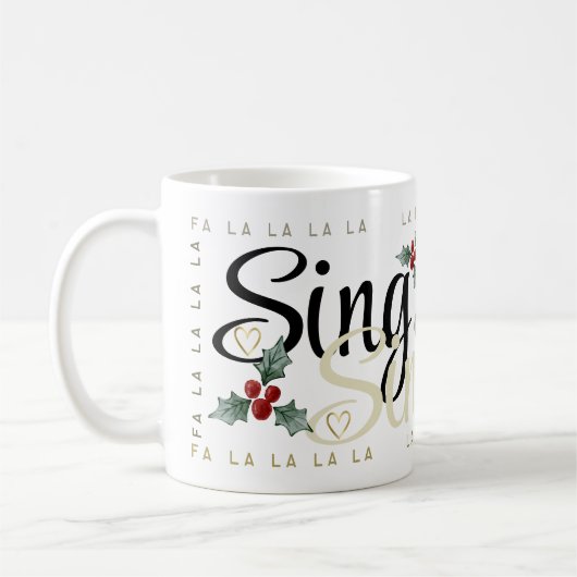 Feierliche Tasse Holly and Hearts FA LA LA Christm (Links)