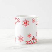 Feierliche Tasse mit Roten Schneeflocken. (Mittel)
