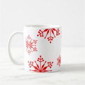 Feierliche Tasse mit Roten Schneeflocken. (Links)