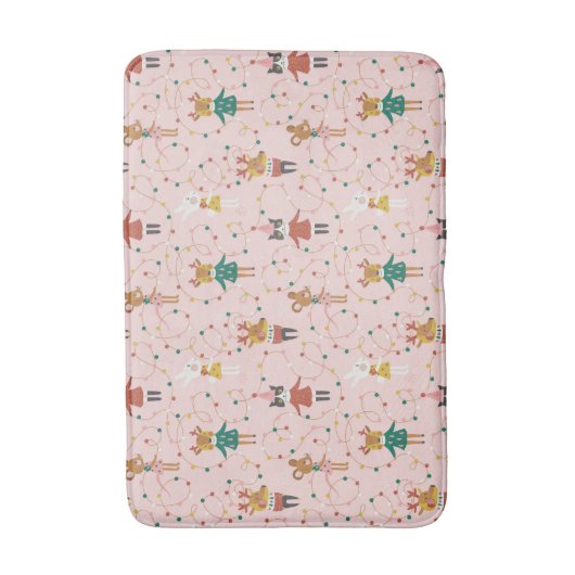 Feierliche Tierfreunde Weihnachtsmuster Badematte (Vorderseite Vertikal)