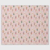 Feierliche Tierfreunde Weihnachtsmuster Geschenkpapier (Flach)