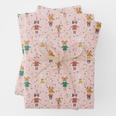 Feierliche Tierfreunde Weihnachtsmuster Geschenkpapier Set (Beispiel)