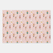 Feierliche Tierfreunde Weihnachtsmuster Geschenkpapier Set (Vorderseite)