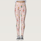 Feierliche Tierfreunde Weihnachtsmuster Leggings (Vorderseite)