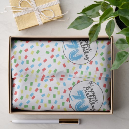 Feierliche Tissue (70. Geburtstag) Seidenpapier (Geschenk)