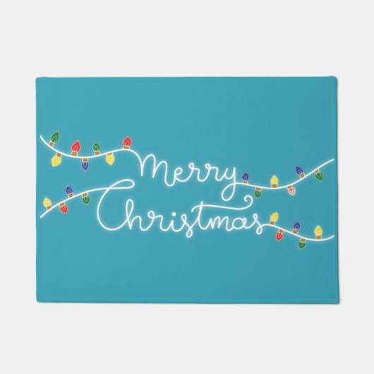 Feierliche Türkis Frohe Weihnachtsmatte Fußmatte (Vorderseite)