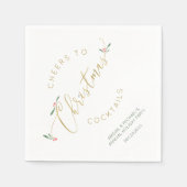 Feierliche Typografie für Weihnachtscocktails Serviette (Vorderseite)