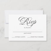 Feierliche Typografie-Hochzeit RSVP Karte (Vorderseite)