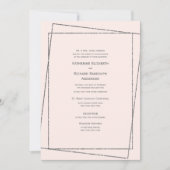 Feierliche und elegante Blush & Silver Wedding Einladung (Vorderseite)