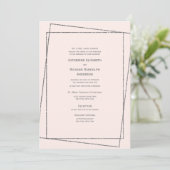 Feierliche und elegante Blush & Silver Wedding Einladung (Stehend Vorderseite)