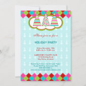 Feierliche und farbenfrohe Feiertage Party Einladung (Vorderseite)
