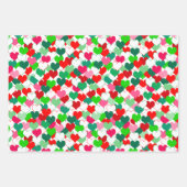 Feierliche und farbenfrohe Weihnachtsherzen Geschenkpapier Set (Vorderseite 2)