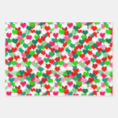 Feierliche und farbenfrohe Weihnachtsherzen Geschenkpapier Set (Vorderseite)