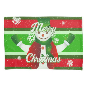 Feierliche und FUN Snowman Weihnachten Kissenbezug