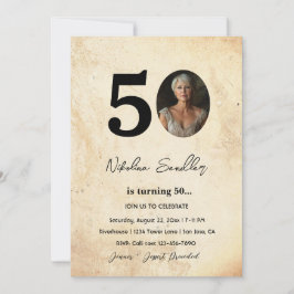 Feierliche und klassische 50 Geburtstagsparty Einladung