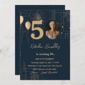 Feierliche und klassische 50 Geburtstagsparty Einladung (Vorne/Hinten)