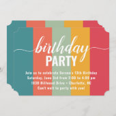 Feierliche und kühne Farbschau Geburtstag Einladung (Vorne/Hinten)