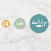 Feierliche und kühne Farbschau Geburtstag Konfetti (Rückseiten)