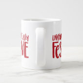 Feierliche und lustige Rote Glitzer Jumbo-Tasse (Rückseite)