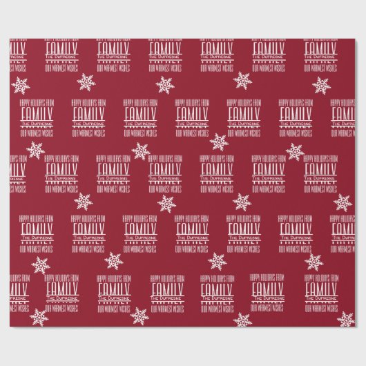 Feierliche und moderne Personalisierte "FAMILIENUR Geschenkpapier (Flach)