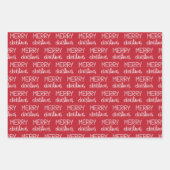 Feierliche und Niedliche Weihnachts-Weihnachtsfeie Geschenkpapier Set (Vorderseite 3)