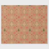Feierliche Urlaubsmuster mit Bäumen Geschenkpapier (Flach)