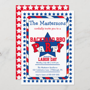 Feierliche US Flagge GRILLEN zum Patriotischen Arb Einladung