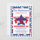 Feierliche US Flagge Patriotic 4. Juli GRILLEN I Einladung (Vorderseite)