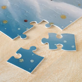 Feierliche, verschneite Dorfszene. Puzzle (Seite)