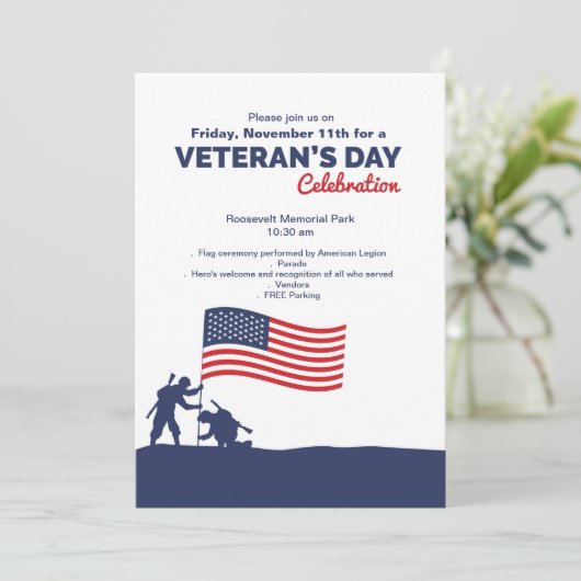 Feierliche Veteranentage Einladung (Stehend Vorderseite)