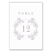 Feierliche Vintage Lavendel-Monogramm-Hochzeit Tischnummer (Vorderseite)