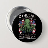 Feierliche Wahlen 2024 Cthulhu für den Präsidenten Button (Vorne & Hinten)