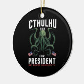 Feierliche Wahlen 2024 Cthulhu für den Präsidenten Keramik Ornament (Links)