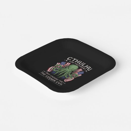 Feierliche Wahlen 2024 Cthulhu für den Präsidenten Pappteller (Gewinkelt)