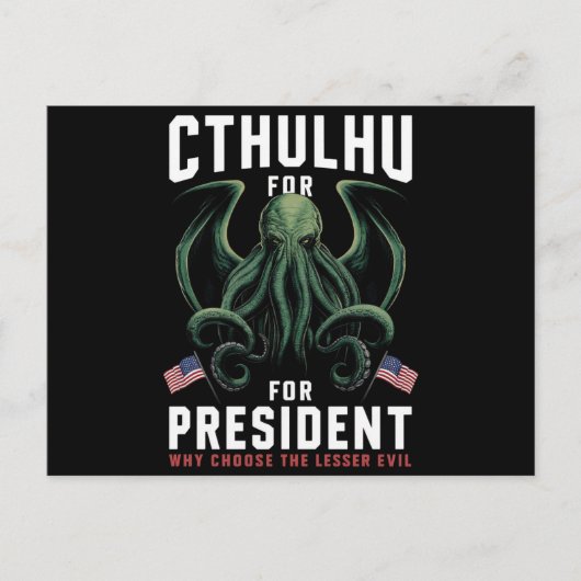 Feierliche Wahlen 2024 Cthulhu für den Präsidenten Postkarte (Vorderseite)