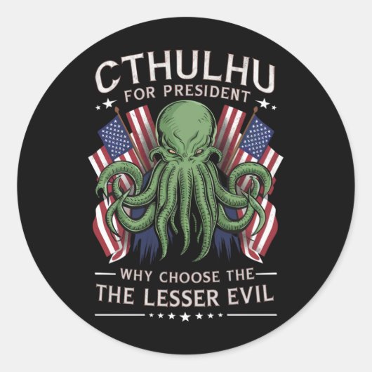 Feierliche Wahlen 2024 Cthulhu für den Präsidenten Runder Aufkleber (Vorderseite)