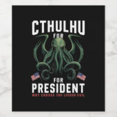 Feierliche Wahlen 2024 Cthulhu für den Präsidenten Weinetikett (Einzelnes Label)