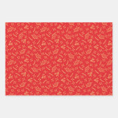 Feierliche Weihnachten 3 Patterns Weihnachtsgesche Geschenkpapier Set (Vorderseite 3)