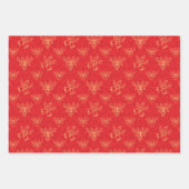 Feierliche Weihnachten 3 Patterns Weihnachtsgesche Geschenkpapier Set (Vorderseite 2)