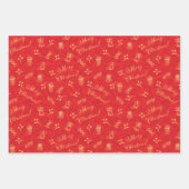 Feierliche Weihnachten 3 Patterns Weihnachtsgesche Geschenkpapier Set (Vorderseite)