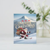 Feierliche Weihnachten Abends Schneeabfahrten Postkarte (Stehend Vorderseite)